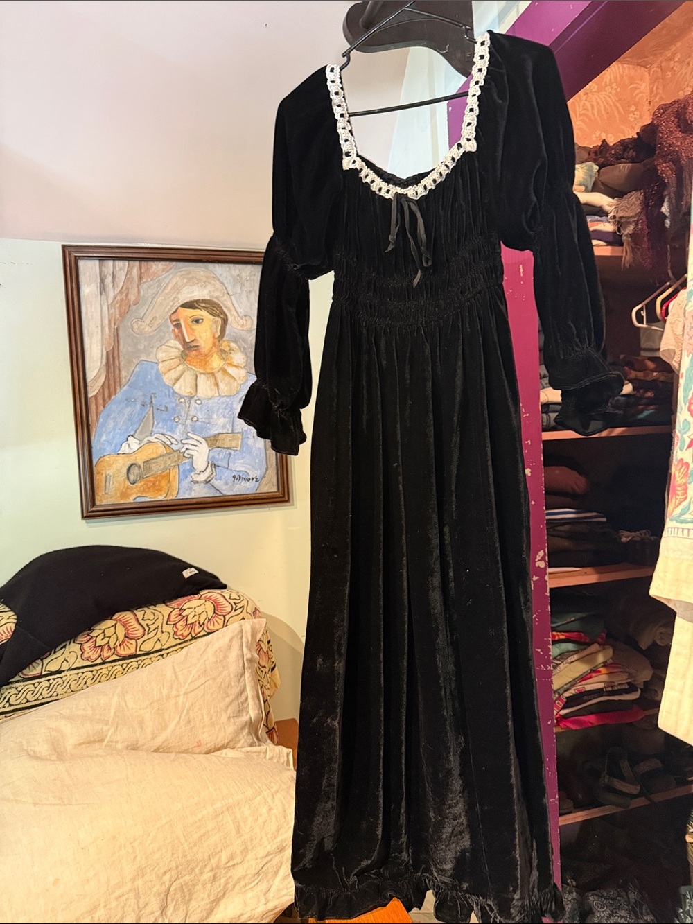Christy Dawn Adelia dress in velvet black noir